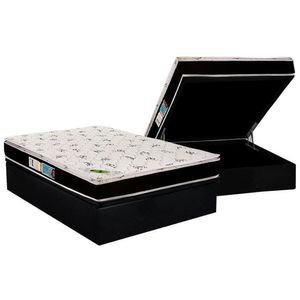 Cama Box Baú Casal: Colchão Anatômico Luckspuma D33 / Ag65 Aspen Super Firme + Base Black(138X188)