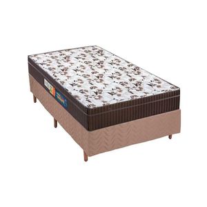 Cama Box Solteiro: Colchão Anatômico Polar D28/Ep Orthoface Firme + Base Crc Suede Clean(88X188)