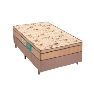 Cama Box Solteiro: Colchão Espuma Polar D33 Pérola + Base Crc Rústico Clean(88X188)
