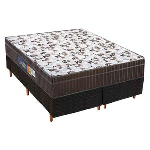 Cama Box Queen: Colchão Anatômico Polar D28/Ep Orthoface + Base Crc Rústico Black(158X198)