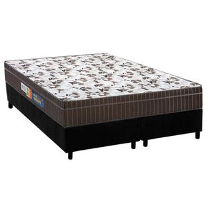 Cama Box Queen: Colchão Anatômico Polar D28/Ep Orthoface Firme + Base Crc Suede Black(158X198)