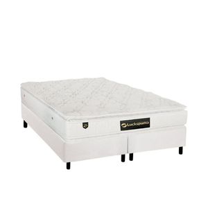 Cama Box King: Colchão Molas Ensacadas Luckspuma Lucksfaction Plus + Base White(193X203)