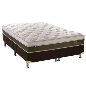 Cama Box King: Colchão Molas Plumatex Masterpocket Ensacadas Personalle + Base Marrom(193X203)