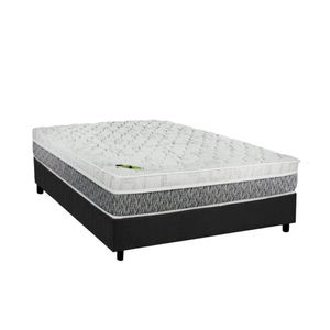 Cama Box Casal: Colchão Molas Ensacadas Luckspuma Masterpocket Aspen + Base Crc Suede Gray(138X188)