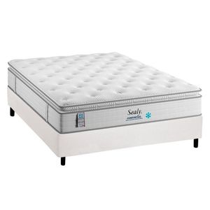 Cama Box Casal: Colchão Molas Plumatex Masterpocket Ensacadas Confortgel + Base White(138X188)