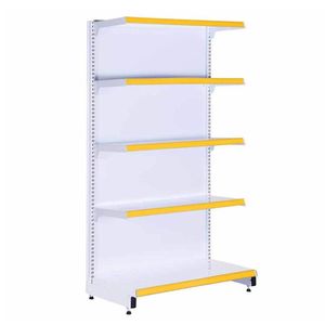 Gôndola Prateleira Supermercado 5 Níveis 40x30 New Plus 1,70m Parede Inicial Amarelo - Sa Gôndolas