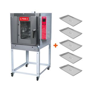 Forno Turbo á Gás Profissional Padarias 5 Níveis 40x60 Ftg 100 Bivolt + 5 Assadeiras Alumínio Bivolt