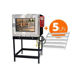 Forno Turbo A Gás 5 Níveis Fvt5d 220v + 5 Esteiras Alumínio 50g 58x70 - Venâncio 220v