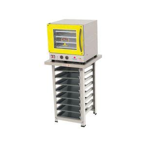 Kit - Forno Turbo Prp-004 220v Amarelo + Bancada Mes-004 + 8 Assadeiras - Progás 220v