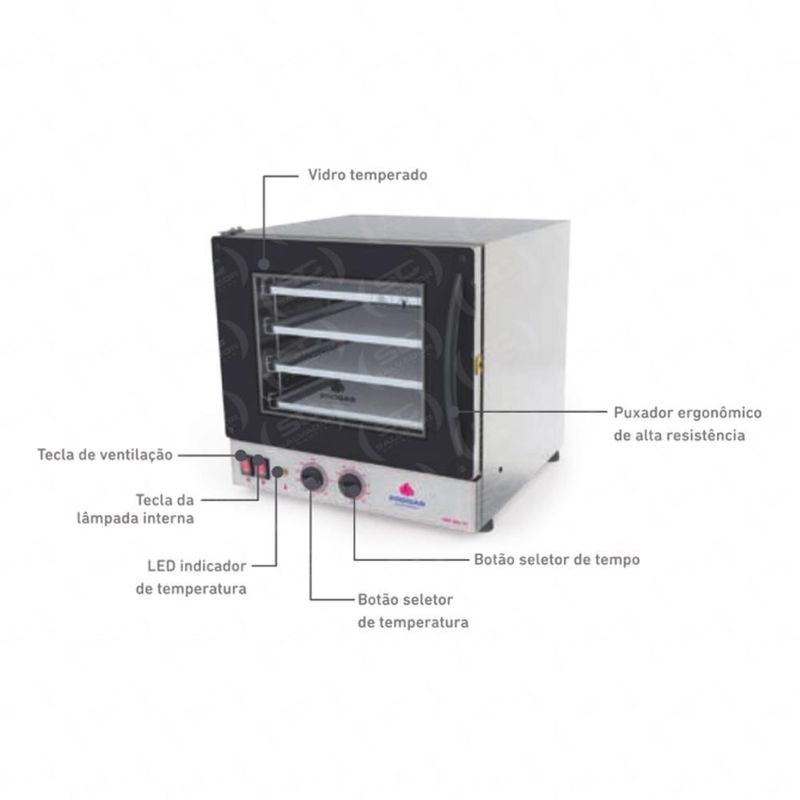 Forno eletrico turbo fetp 4 profissional c\/ assadeira - tita