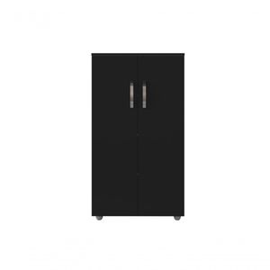 Armário Multiuso Rosana Com 2 Portas 3 Prateleiras Cor Preto - Ajl
