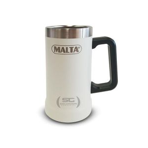 Caneca Térmica Para Cerveja Chopp Gelado Em Inox 709ml Cqs 5751 Branco - Malta
