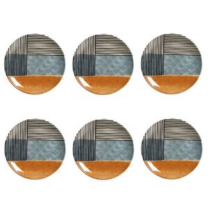 Conjunto De Pratos De Sobremesa 06 Peças Coup Abstrata Porto Brasil
