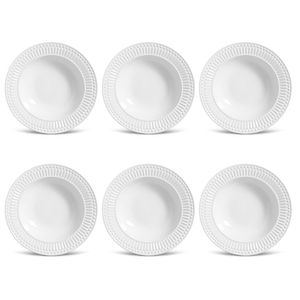Conjunto De Pratos Fundos 06 Peças Roma Branco Porto Brasil