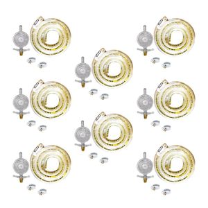 8 Kit Gás Bp 1kg Completo (válvula, Mangueira 1,25m E 2 Abraçadeiras) - Imar