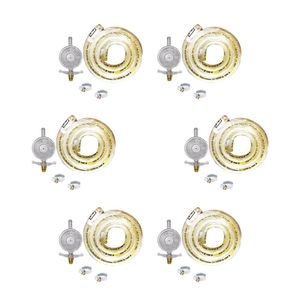 6 Kit Gás Bp 1kg Completo (válvula, Mangueira 1,25m E 2 Abraçadeiras) - Imar