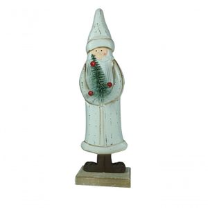 Papai Noel Em Madeira Vintage 30cm