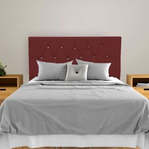 Cabeceira Cama Box Solteiro 90 Cm Geovana Suede Bordô