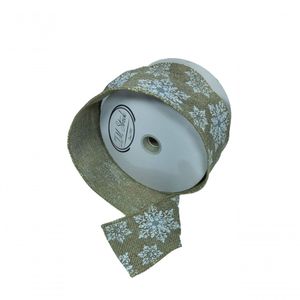 Fita Decorativa Juta Com Floco De Neve