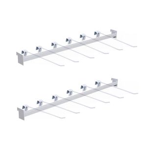 Kit - 2 Réguas Para Gondola 91cm + 12 Ganchos Simples 30cm - Sa Gondolas