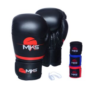 Kit Luva Boxe Champions Pro e Bucal Simples 14 Oz Mks Combat