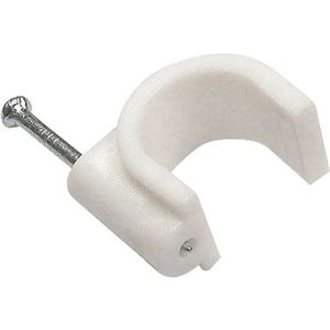 Kit 10 Grampo Fixa Fio Cabo Coaxial Miguelo 10mm Branco