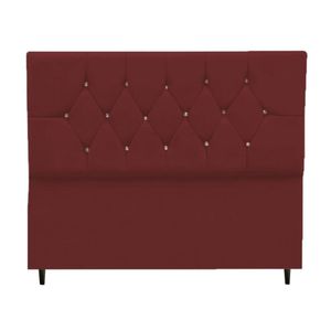 Cabeceira Estofada Cama Box Casal 140 Cm Geovana Suede Bordô