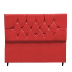 Cabeceira Cama Box Casal 140 Cm Geovana Suede Vermelho