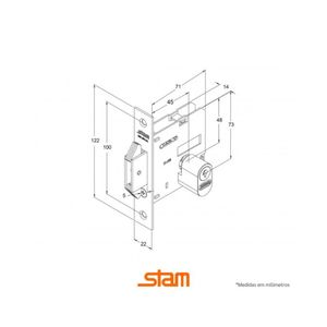 Fechadura 1006 Para Porta De Correr Cromado Externa - Stam Quadrado