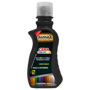 Cera Colorida Auto Brilho Preta 200ml - Radnaq