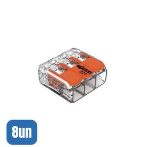 8 Conectores Automático 221-613 Até 6,0mm 3 Polos 41a - Wago