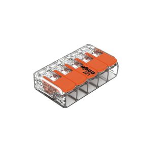 50 Conectores Emenda 4mm 5 Polos 221-415 - Wago
