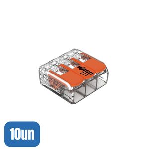 10 Conectores Automático 221-613 Até 6,0mm 3 Polos 41a - Wago