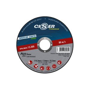 Disco Corte Pro Aço/inox 115x1,0x22 - Ciser