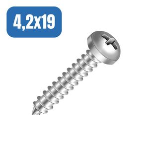 Parafuso Auto Atarraxante Panela Phillips - Ciser 4,2x19 - 500 Peças