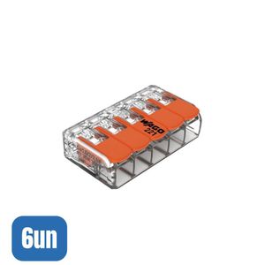 6 Conectores Automático 221-615 Até 6,0mm 5 Polos 41a - Wago