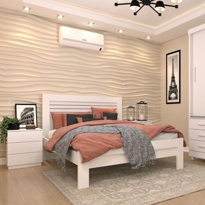Cama Casal Mdf Safira Tcil Móveis Neve