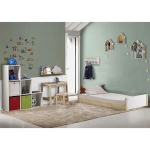 Cama Infantil Montessoriana Reversível Galante Casatema Natura/Branco