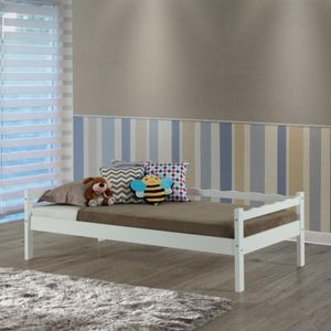 Cama Solteiro Em Madeira Maciça Reversível Casatema Branco