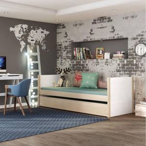 Bicama Solteiro Infantil Garden Casatema Natural/Branco