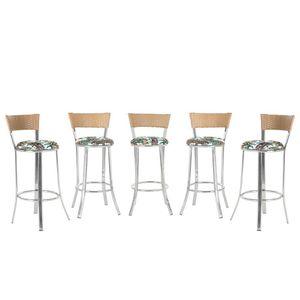 Banqueta Bistro Para Bar, Cozinha, Balcão Em Alumínio E Fibra Tc Zanutto 5 Unidades Ráfia Z27