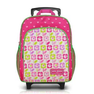 Mochila Com Rodinhas Tamanho Pequeno Sapeka Jacki Design Fúcsia - Flor