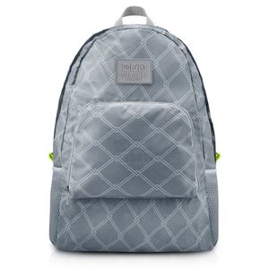 Mochila Dobrável Para Viagem Estampa Listrada Jacki Design Cinza