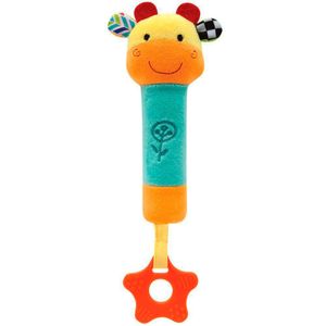 Pelúcia Com Mordedor - 25 Cm - Happy Zoo - Buzininha - Girafinha - Buba