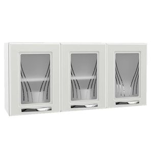 Módulo Cozinha Telasul Star New Armário 3 Portas C/vidro Branco