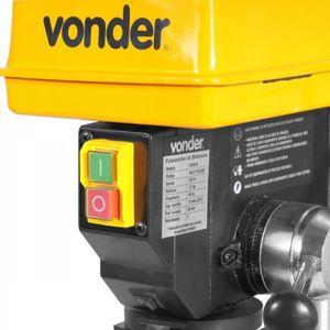 Kit FerramentasVonder Furadeira De Bancada 16mm 127v e Broca De Aço Rápido 91mm 391556 Amarelo