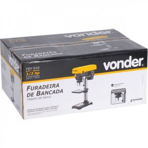 Kit Ferramentas Vonder Furadeira De Bancada 16mm 220v e Broca De Aço Rápido 360mm 392793 Amarelo