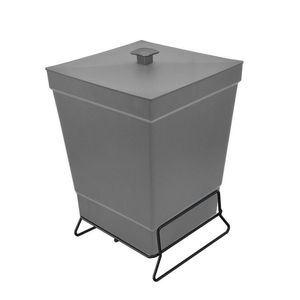 Lixeira Para Banheiro De Plástico Com Suporte Apoio Black - Stolf Cinza