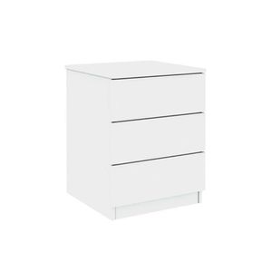 Mesa Cabeceira Veronna C/ 3 Gavetas Branco/neve - Tcil Móveis