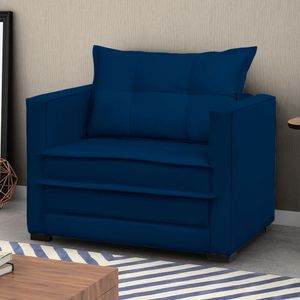 Sofá Cama Solteiro Suede Londres D Monegatto Azul